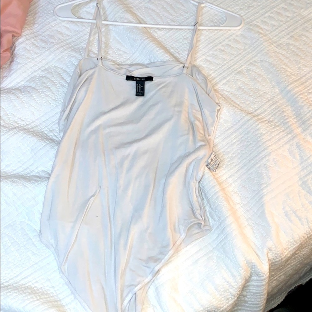 White F21 bodysuit